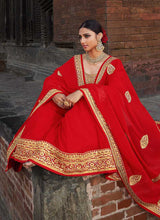Load image into Gallery viewer, Red Embroidered Stylish Kalidar Gown Style Anarkali fashionandstylish.myshopify.com