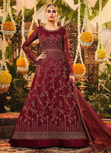 Load image into Gallery viewer, Red Heavy Embroidered Kalidar Anarkali fashionandstylish.myshopify.com
