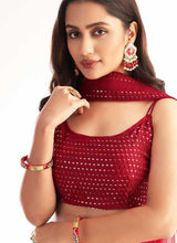 Load image into Gallery viewer, Red Sequins Embroidered Stylish Lehenga Choli fashionandstylish.myshopify.com