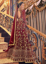 Load image into Gallery viewer, Red and Gold Heavy Embroidered Anarkali fashionandstylish.myshopify.com