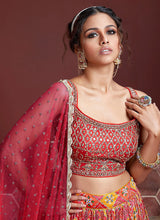 Load image into Gallery viewer, Red and Gold Stylish Lehenga Choli
