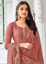 Load image into Gallery viewer, Rose Pink Heavy Embroidered Palazzo Style Suit fashionandstylish.myshopify.com