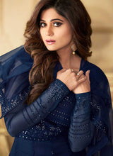 Load image into Gallery viewer, Royal Blue Heavy Embroidered Kalidar Gown Style Anarkali fashionandstylish.myshopify.com