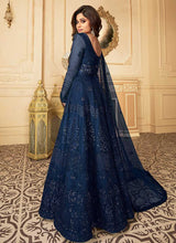 Load image into Gallery viewer, Royal Blue Heavy Embroidered Kalidar Gown Style Anarkali fashionandstylish.myshopify.com