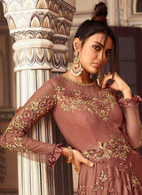 Load image into Gallery viewer, Rust Pink Heavy Embroidered Gown Style Anarkali fashionandstylish.myshopify.com