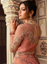 Load image into Gallery viewer, Rust Pink Heavy Embroidered Gown Style Anarkali fashionandstylish.myshopify.com