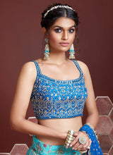 Load image into Gallery viewer, Sea Blue Tone Stylish Lehenga Choli
