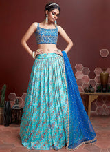 Load image into Gallery viewer, Sea Blue Tone Stylish Lehenga Choli