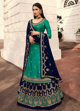 Load image into Gallery viewer, Sea Green And Blue Heavy Embroidered Festive Wear Lehenga fashionandstylish.myshopify.com
