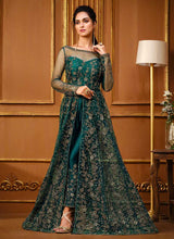 Load image into Gallery viewer, Sea Green Heavy Embroidered High Slit Style Designer Suit fashionandstylish.myshopify.com