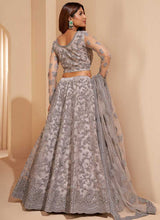Load image into Gallery viewer, Silver Grey Floral Embroidered Stylish Lehenga Choli fashionandstylish.myshopify.com