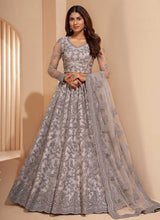 Load image into Gallery viewer, Silver Grey Floral Embroidered Stylish Lehenga Choli fashionandstylish.myshopify.com