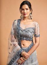 Load image into Gallery viewer, Silver Grey Floral Heavy Embroidered Designer Lehenga Choli fashionandstylish.myshopify.com