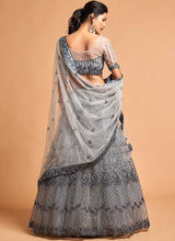 Load image into Gallery viewer, Silver Grey Floral Heavy Embroidered Designer Lehenga Choli fashionandstylish.myshopify.com