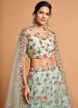 Load image into Gallery viewer, Sky Blue Floral Heavy Embroidered Designer Lehenga Choli fashionandstylish.myshopify.com