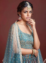 Load image into Gallery viewer, Sky Blue Tone Stylish Lehenga Choli
