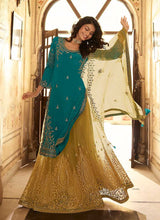Load image into Gallery viewer, Teal And Beige Designer Heavy Embroidered Lehenga fashionandstylish.myshopify.com