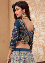 Load image into Gallery viewer, Teal Blue Heavy Floral Embroidered Stylish Lehenga Choli fashionandstylish.myshopify.com