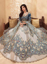 Load image into Gallery viewer, Teal Blue Heavy Floral Embroidered Stylish Lehenga Choli fashionandstylish.myshopify.com