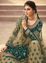 Load image into Gallery viewer, Teal Heavy Embroidered Designer Palazzo Style Suit fashionandstylish.myshopify.com