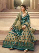 Load image into Gallery viewer, Teal Heavy Embroidered Designer Palazzo Style Suit fashionandstylish.myshopify.com