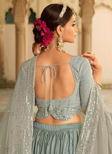 Load image into Gallery viewer, Teal Shaded Heavy Embroidered Stylish Lehenga Choli