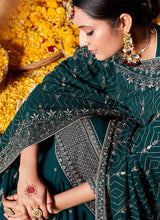 Load image into Gallery viewer, Teal and Gold Embroidered Gharara Suit fashionandstylish.myshopify.com