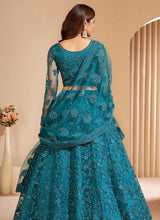 Load image into Gallery viewer, Tempo Teal Floral Embroidered Stylish Lehenga Choli fashionandstylish.myshopify.com