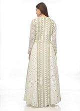 Load image into Gallery viewer, White and Gold Mirror Embroidered Indo Western Style Lehenga fashionandstylish.myshopify.com