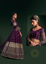 Load image into Gallery viewer, Wine Colour Embroidered Stylish Lehenga Choli