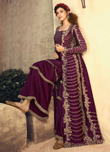 Load image into Gallery viewer, Wine Colour Heavy Embroidered Jacket Style Salwar Suit fashionandstylish.myshopify.com