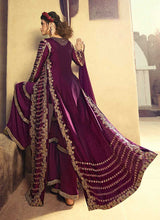 Load image into Gallery viewer, Wine Colour Heavy Embroidered Jacket Style Salwar Suit fashionandstylish.myshopify.com