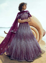 Load image into Gallery viewer, Wine Sequins Embroidered Stylish Lehenga Choli fashionandstylish.myshopify.com