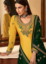 Load image into Gallery viewer, Yellow And Green Heavy Embroidered Festive Wear Lehenga fashionandstylish.myshopify.com