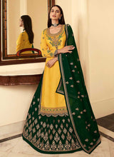 Load image into Gallery viewer, Yellow And Green Heavy Embroidered Festive Wear Lehenga fashionandstylish.myshopify.com