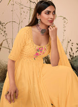 Load image into Gallery viewer, Yellow Color Embroidered Stylish Palazzo Suit