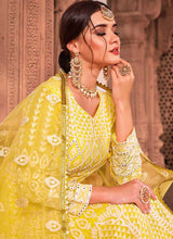 Load image into Gallery viewer, Yellow Color Heavy Embroidered Gown Style Anarkali fashionandstylish.myshopify.com