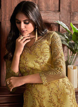 Load image into Gallery viewer, Yellow Color Heavy Embroidered Pant Style Suit fashionandstylish.myshopify.com