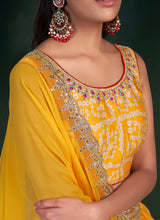 Load image into Gallery viewer, Yellow Colour Embroidered Stylish Lehenga Choli
