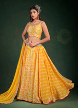 Load image into Gallery viewer, Yellow Colour Embroidered Stylish Lehenga Choli