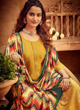 Load image into Gallery viewer, Yellow Embroidered Palazzo Style Suit fashionandstylish.myshopify.com