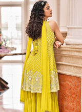 Load image into Gallery viewer, Yellow Embroidered Stylish Sharara Style Suit fashionandstylish.myshopify.com