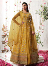 Load image into Gallery viewer, Yellow Heavy Embroidered Designer Kalidar Anarkali Suit fashionandstylish.myshopify.com