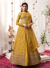 Load image into Gallery viewer, Yellow Heavy Embroidered Designer Kalidar Anarkali Suit fashionandstylish.myshopify.com