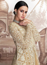 Load image into Gallery viewer, Yellow Heavy Embroidered Jacket Style Anarkali Suit fashionandstylish.myshopify.com