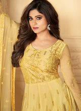 Load image into Gallery viewer, Yellow Heavy Embroidered Kalidar Gown Style Anarkali fashionandstylish.myshopify.com