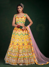 Load image into Gallery viewer, Yellow Multicolour Embroidered Stylish Lehenga Choli