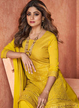 Load image into Gallery viewer, Yellow Stylish Embroidered Gharara Suit fashionandstylish.myshopify.com
