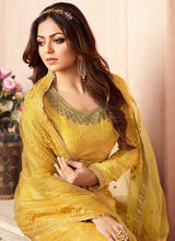 Load image into Gallery viewer, Yellow and Gold Embroidered Sharara Style Suit fashionandstylish.myshopify.com