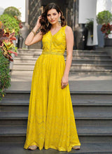 Load image into Gallery viewer, Yellow and Gold Embroidered Western Jump Suit fashionandstylish.myshopify.com